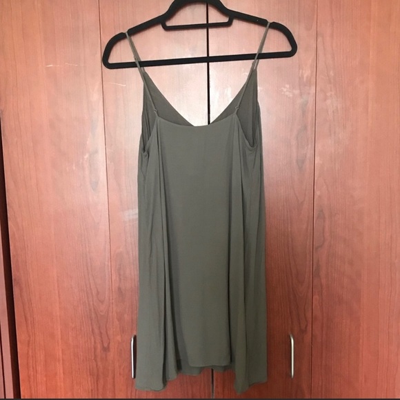 Aritzia Wilfred Free Olive Green Cami Slip Dress - Picture 3 of 5